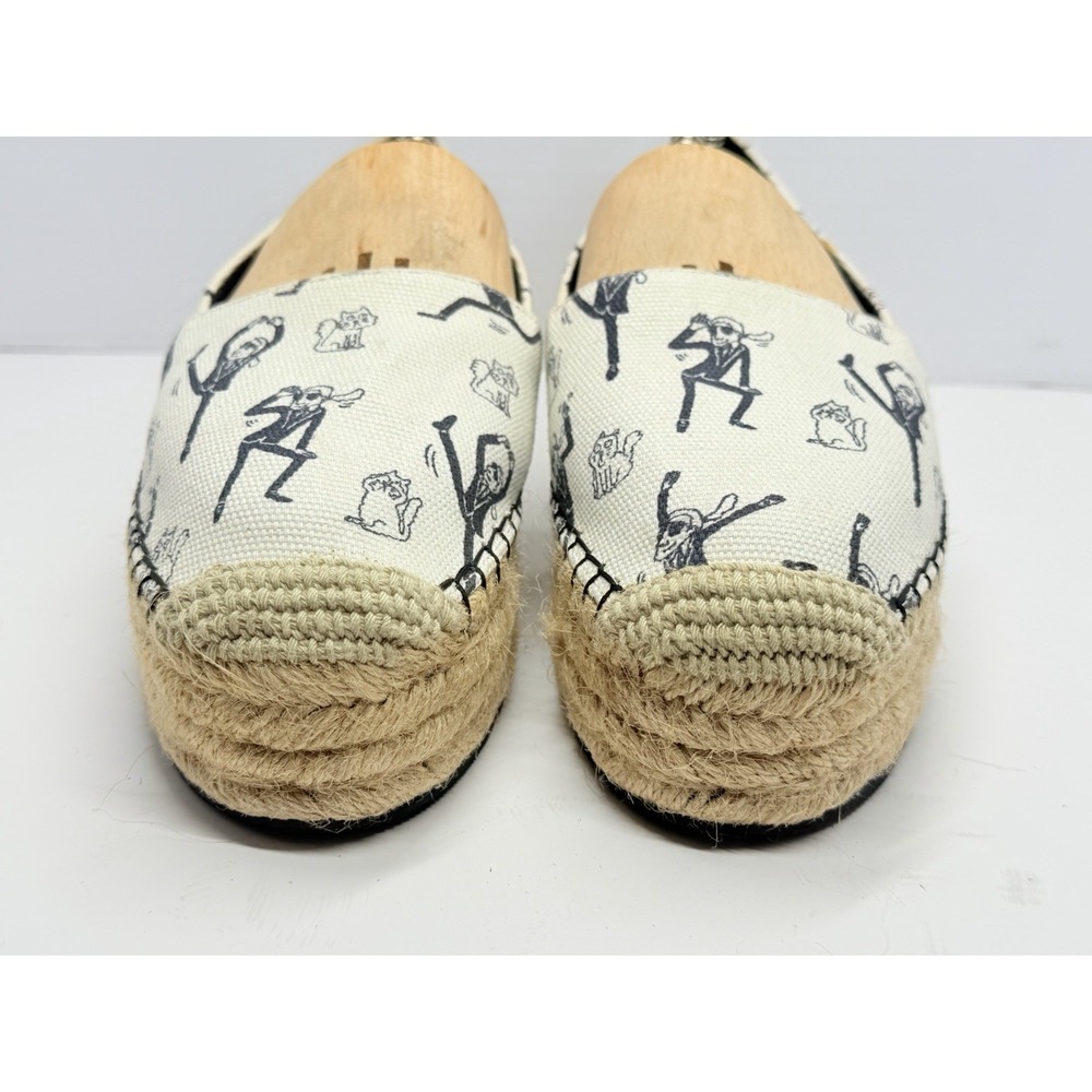 Karl Lagerfeld Paris Antibes7 Women 6.5 Cream Canvas Platform Espadrilles - Picture 4 of 11